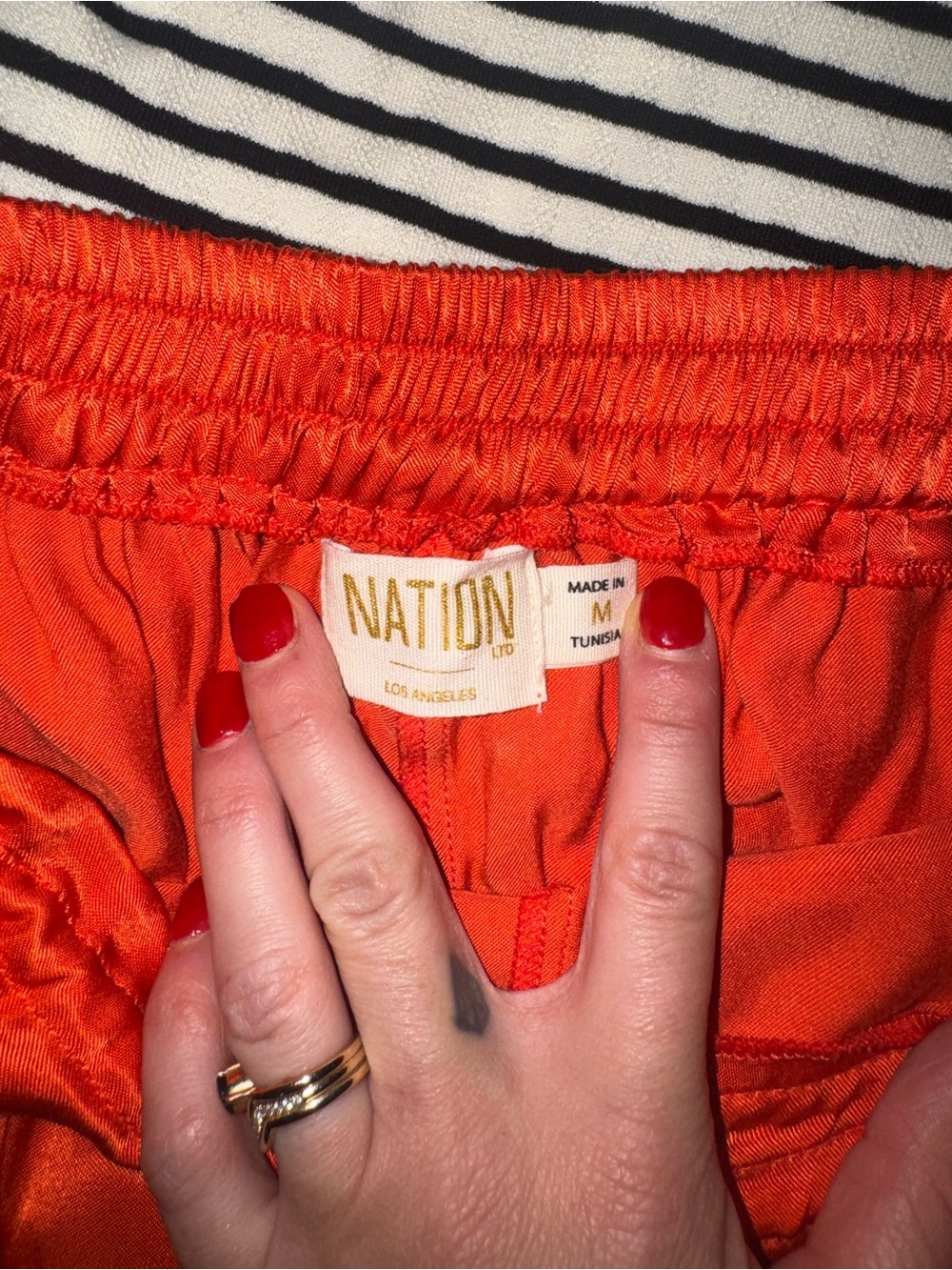Nation LTD Bright Orange Elastic Waist Pants